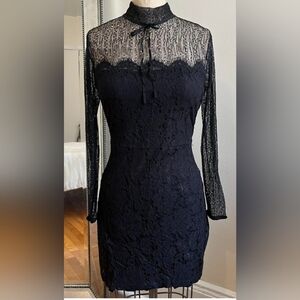 Zara Black Lace Long Sleeve Dress